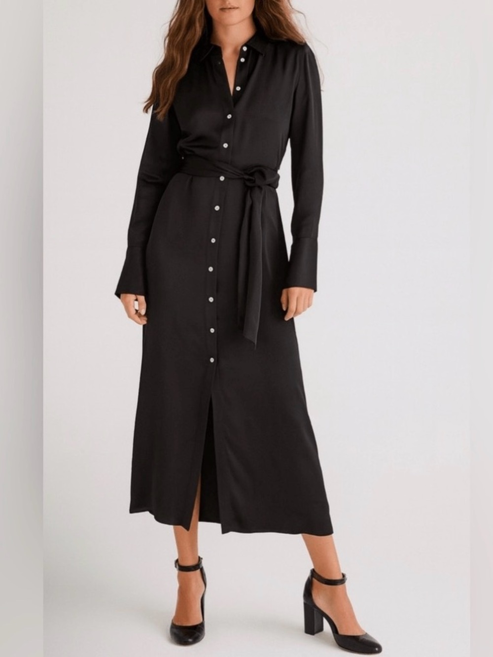 J. Crew drapey shirt dress in luster crepe